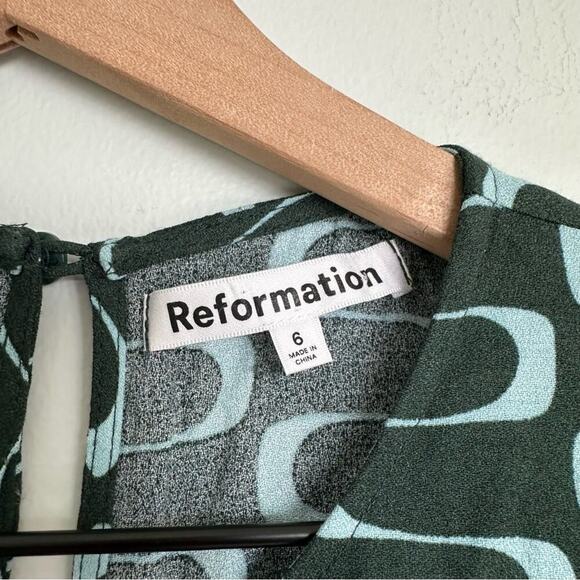 Reformation Port Green Retro Dress - Picture 6 of 9